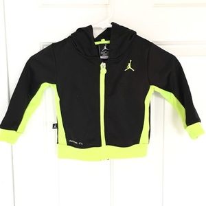 Nike Jordan Zip Hoodie, Neon Green & Black, 2T